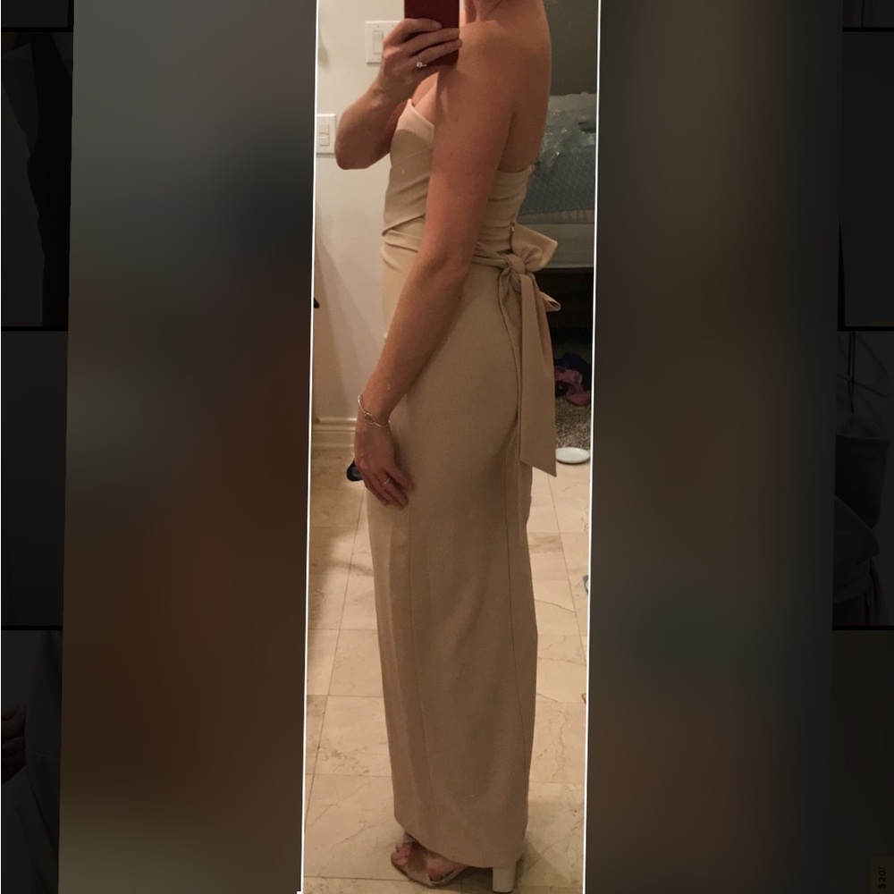 Lulu’s Own the Night Strapless Maxi Dress - Beige